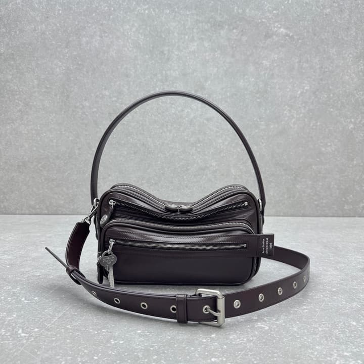 Acne Studios Retro Collapsed Camera Bag in Chocolate