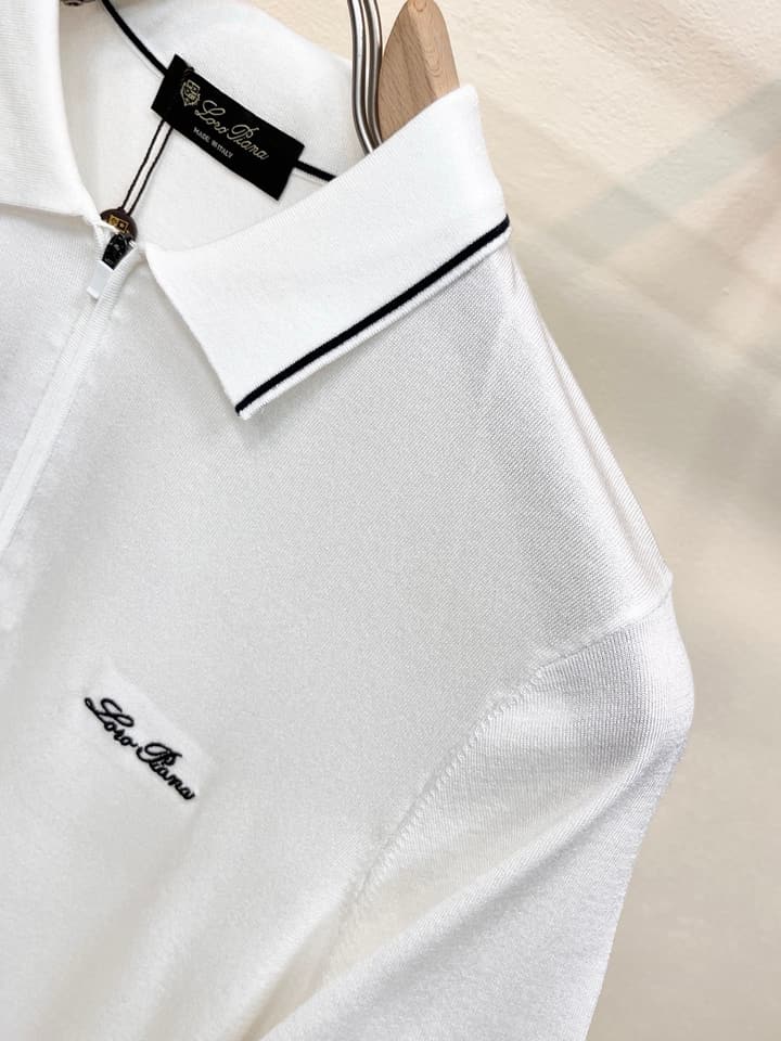 Loro Piana Minimalist Knitted Polo Shirt – 2026SS in Navy Blue