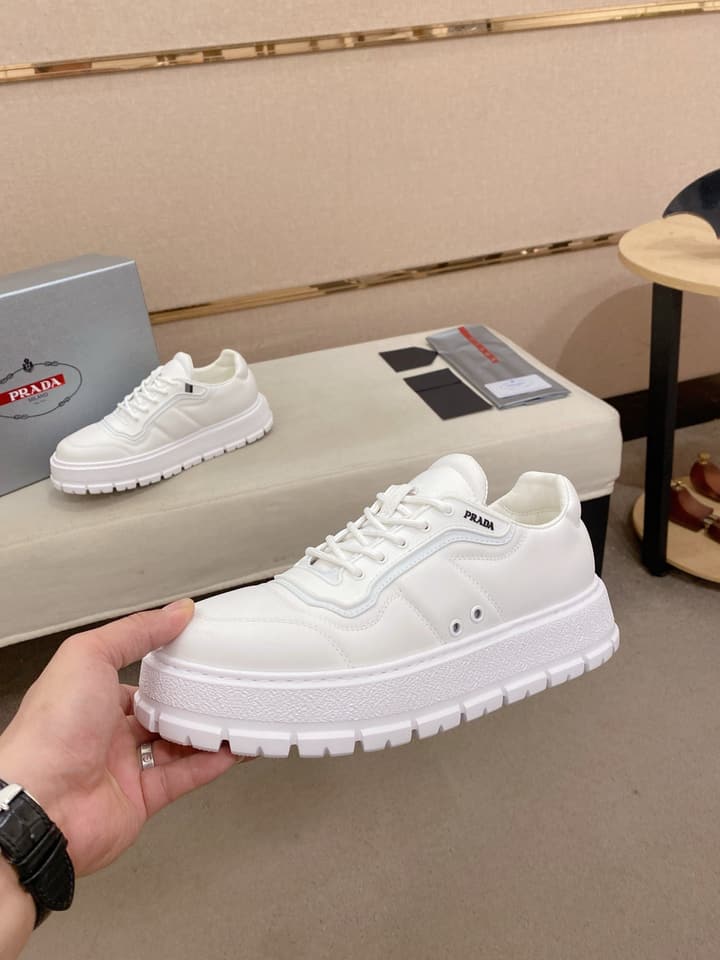 Prada Men's Waterproof Air Cushion Sneakers in Dark Grey
