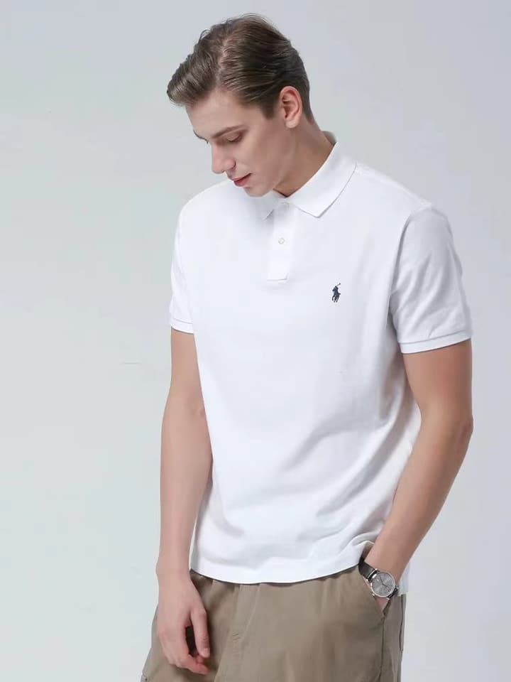 Ralph Lauren Men's Pure Cotton Business Casual Polo Shirt – Summer Collection in Classic Black