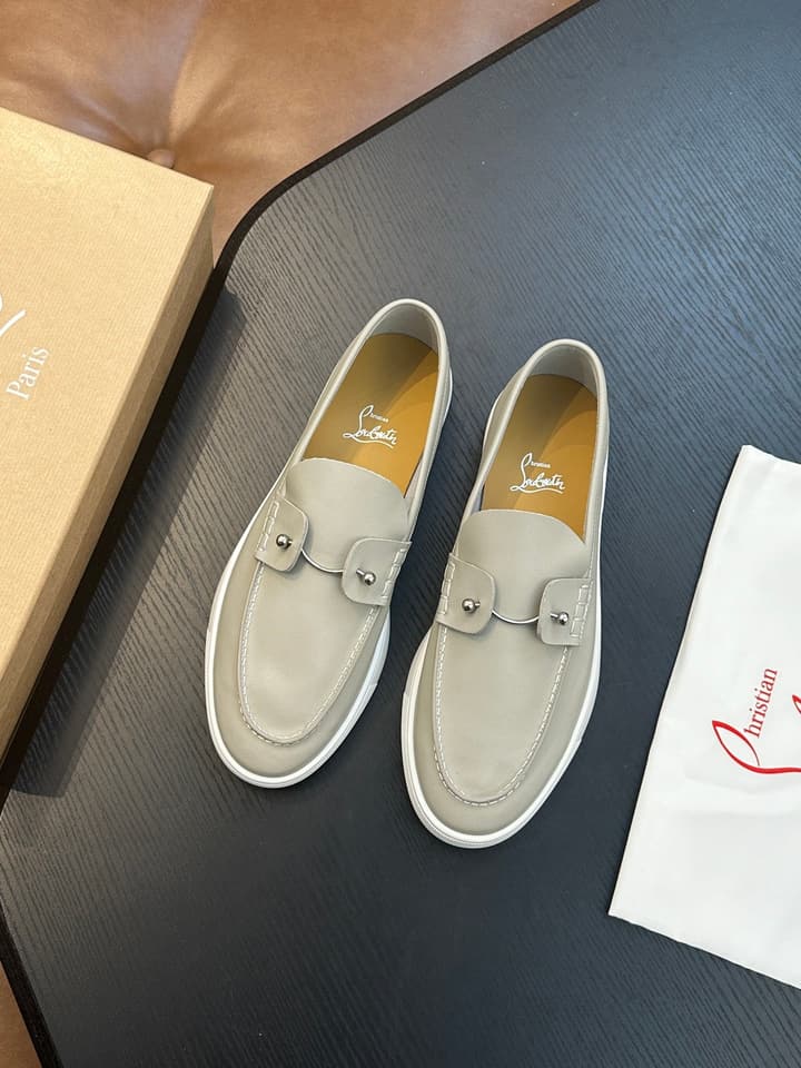 Christian Louboutin Men's Casual Sneakers in Light Grey