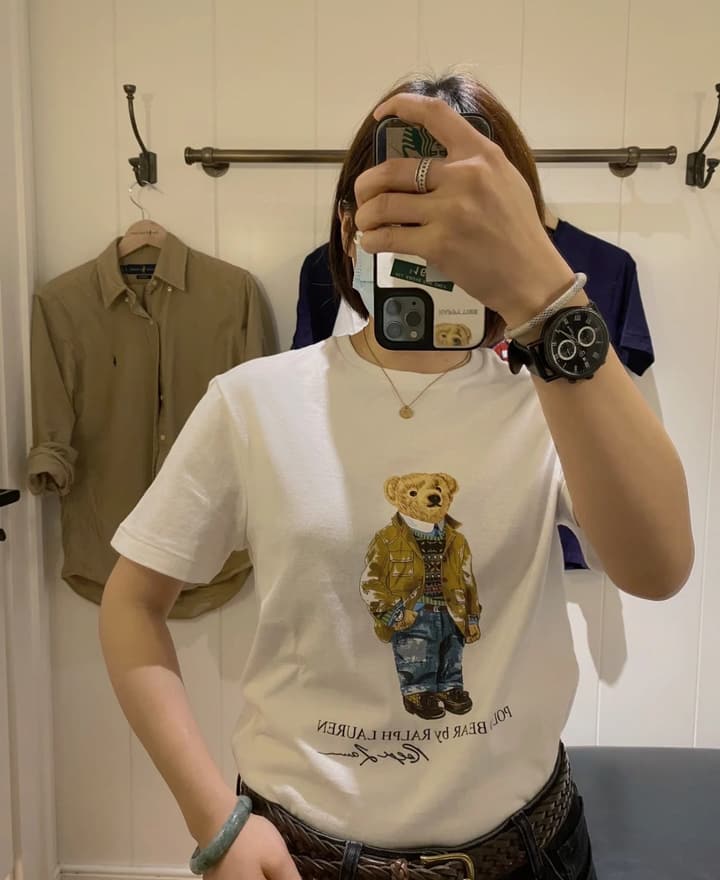 Ralph Lauren Classic Bear Print Crewneck T-Shirt in Black