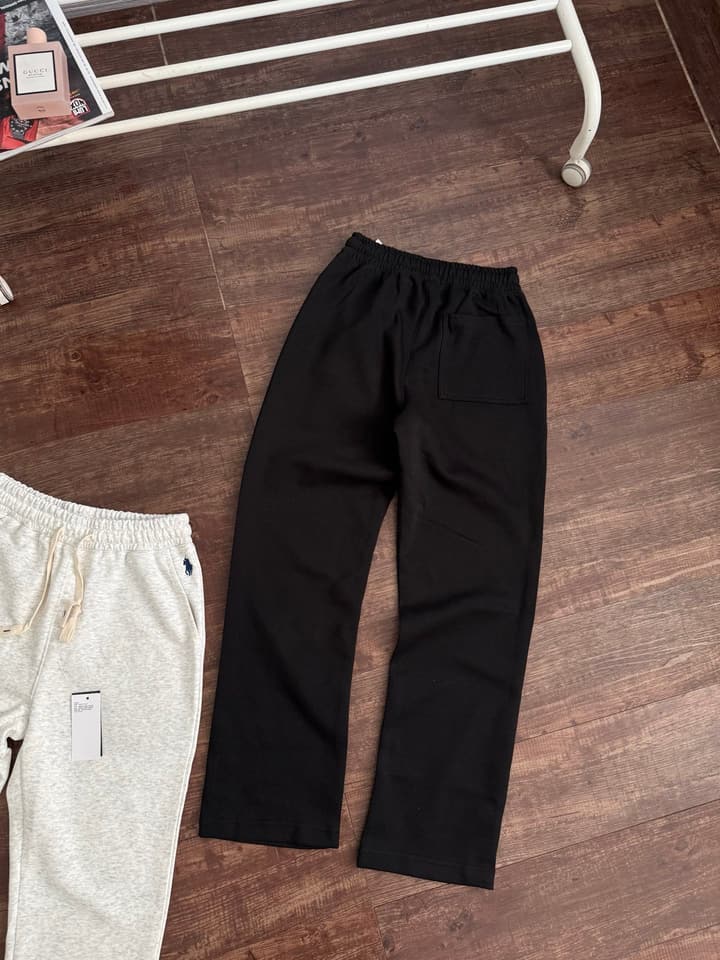 Ralph Lauren Cotton Loose Straight Sweatpants – 2025 Autumn Collection in Black
