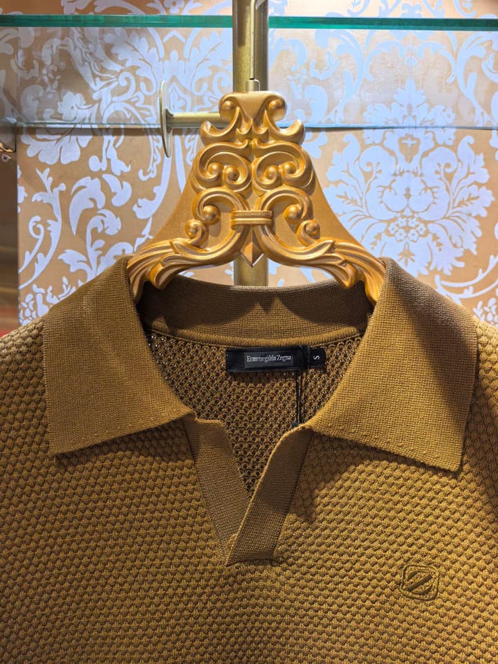 Zegna Logo Embroidered Slim-Fit Knit Sweater – 2026SS in Coffee