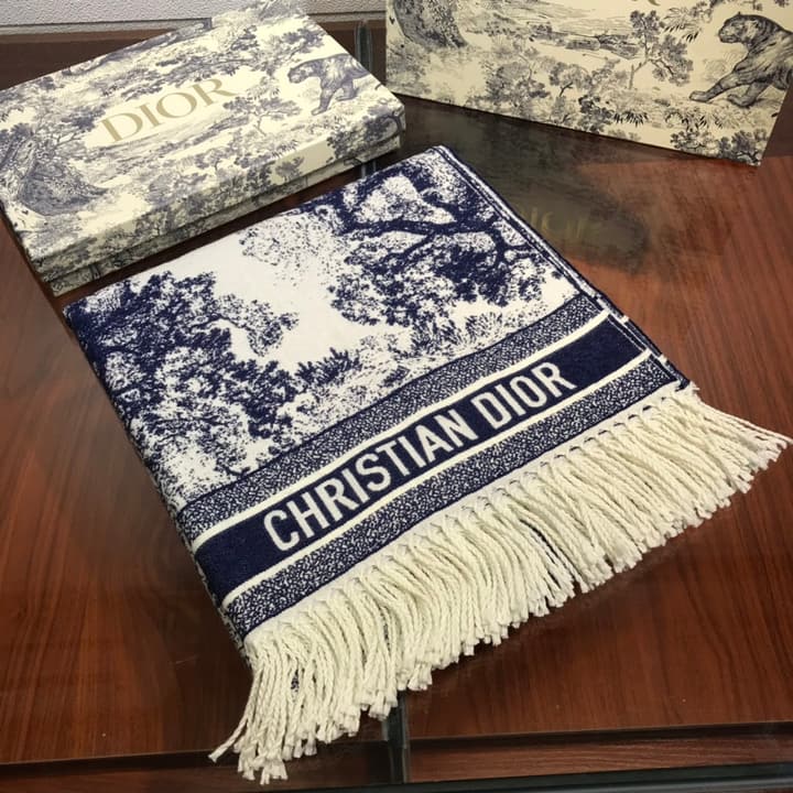 Dior Animal Print Cashmere-Wool Scarf