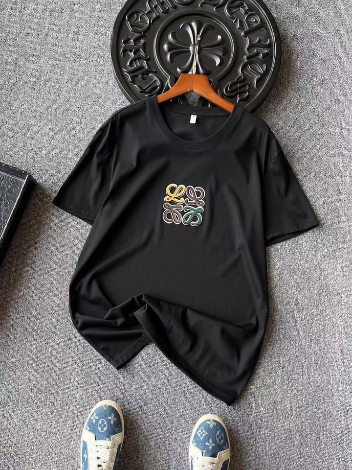 Loewe Silk Round Neck Short Sleeve T-Shirt