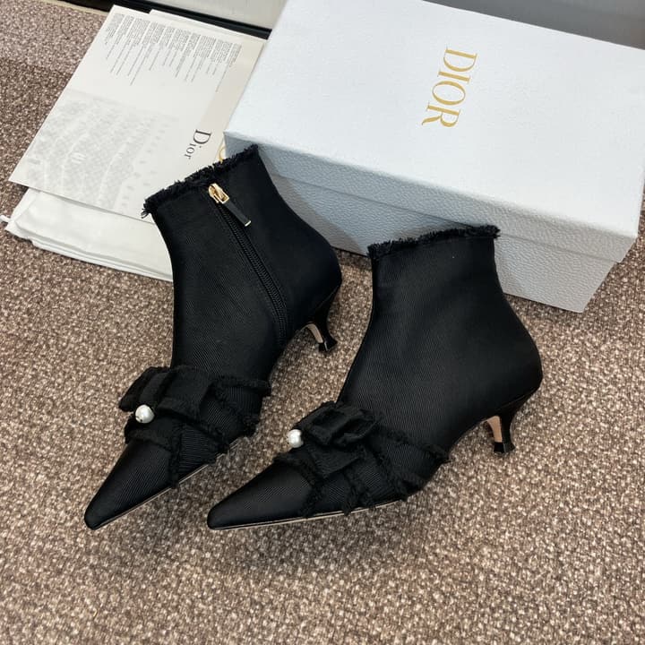 Dior J'Adior Adiorble Tassel Ankle Boots – 2024 Fall/Winter Collection in Black High Heel