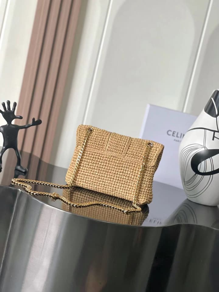 Celine Teen Victoire Small Woven Handbag – 2025 Collection – 25SS in Beige Quilted