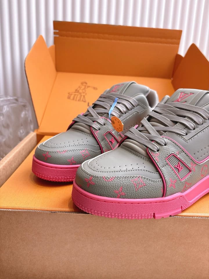 Louis Vuitton LV Trainer Sneakers in All Black Silver Monogram