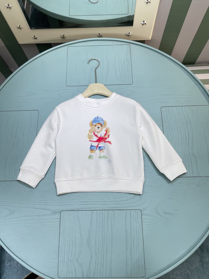 Ralph Lauren Kids Crewneck Sweatshirt – 2025AW in White With Graphic Print
