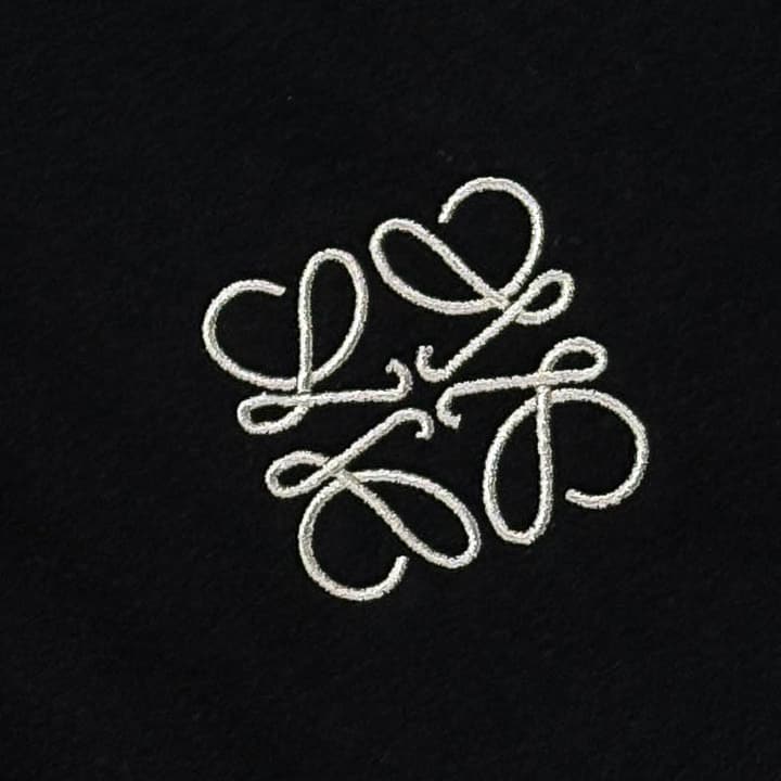 Loewe Classic Element Embroidered Shorts in Black With Blue Anagram Logo
