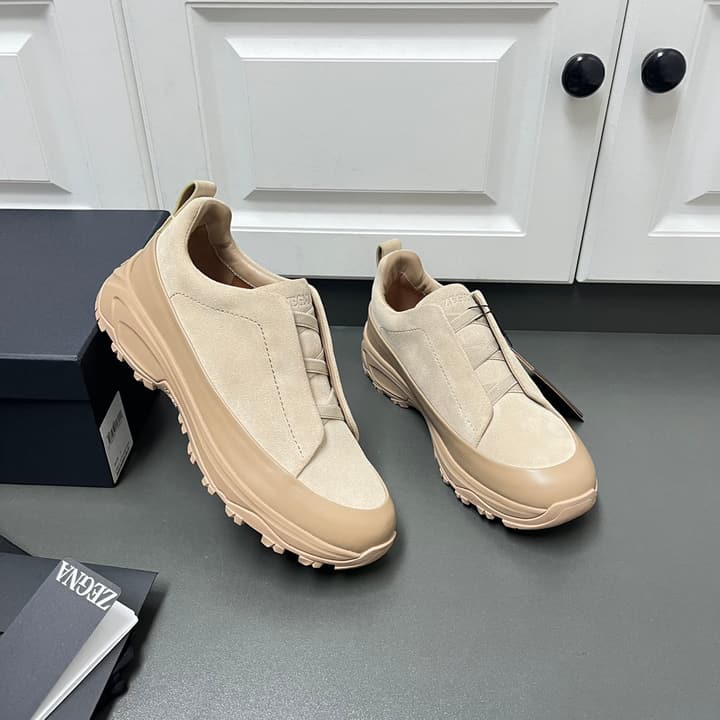 Zegna Triple Stitch™ Monte Perforated Casual Shoes in White Smooth
