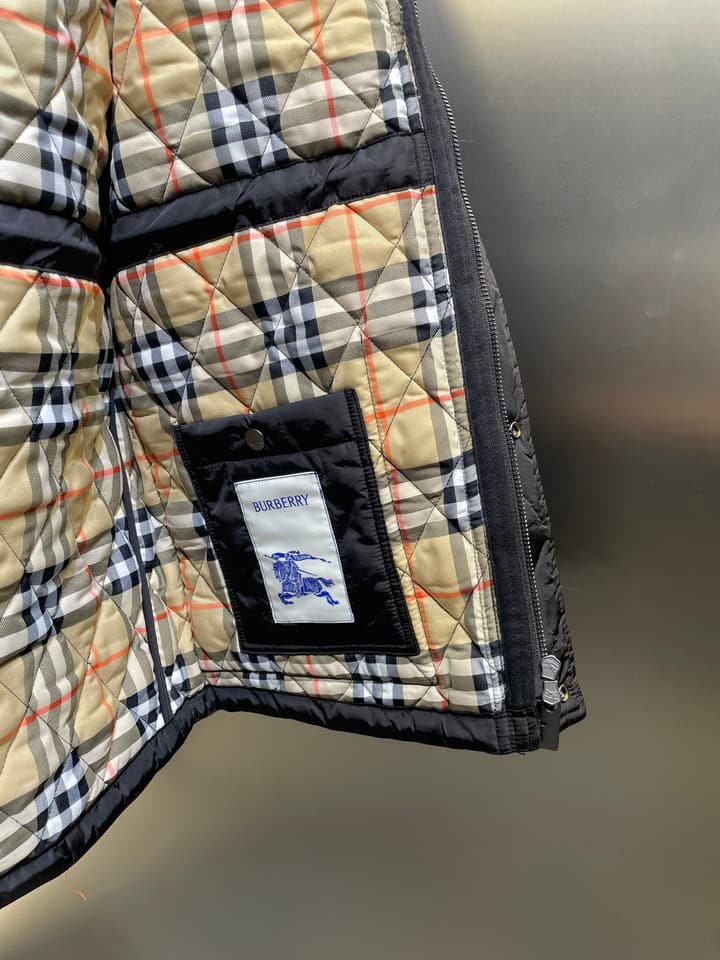 Burberry Checkerboard Padded Jacket in Black
