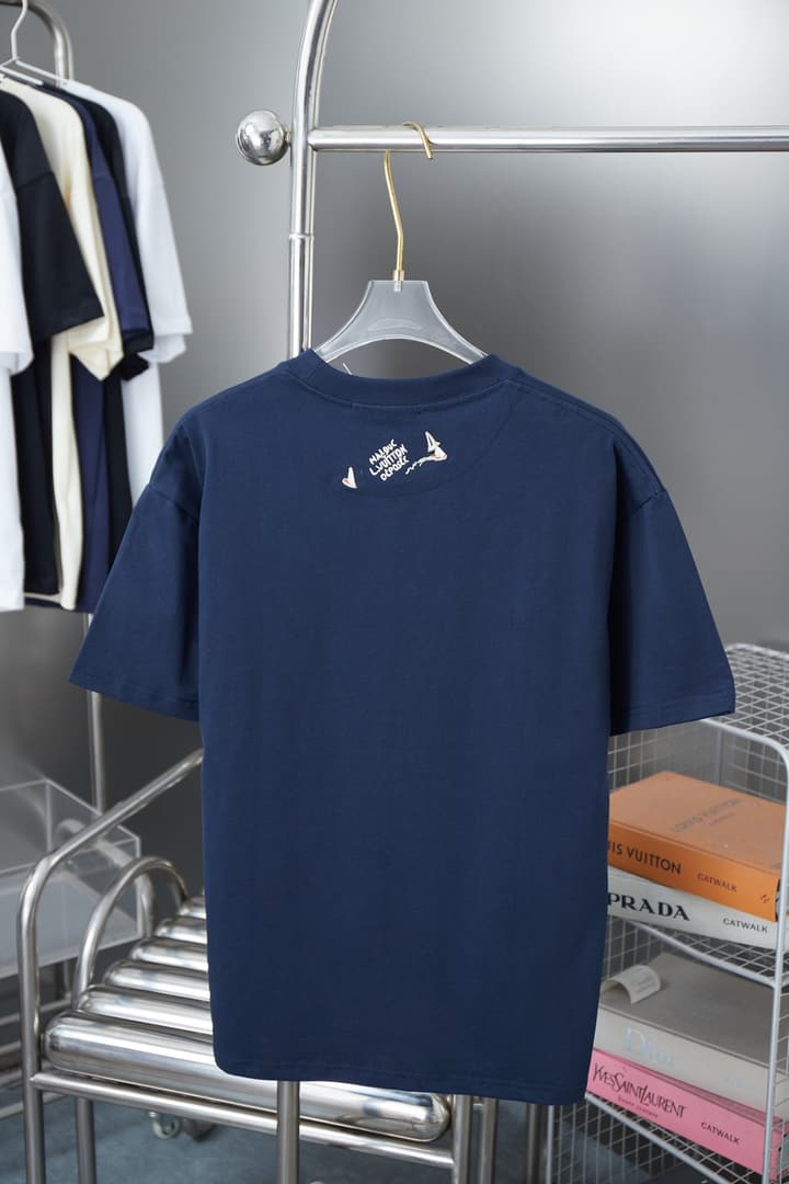 Louis Vuitton Colorful Embroidery Sailing Boat T-Shirt – 26SS Early Spring Collection in Black