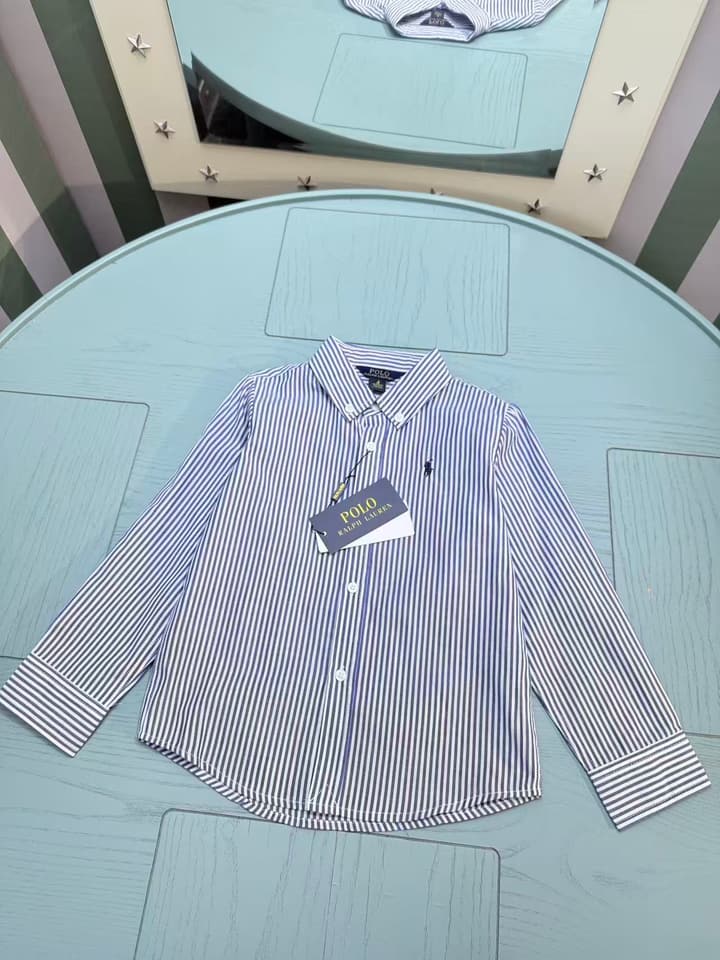 Ralph Lauren Polo Kids Embroidered Shirt – 2025SS – Kids Collection in Null