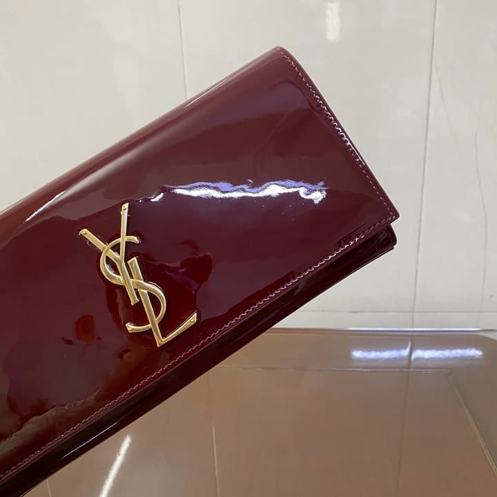 Saint Laurent Kate Patent Leather Clutch Bag