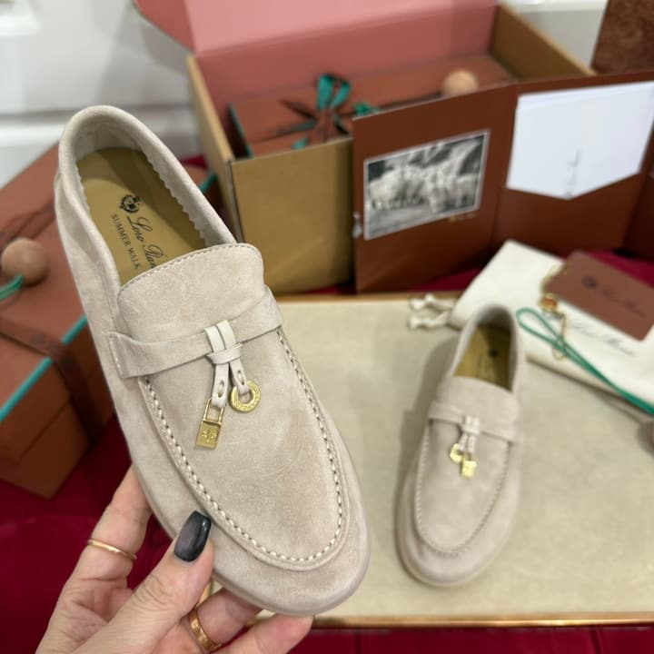 Loro Piana Summer Charms Walk Kids Moccasin Loafers – Kids Collection in Cream