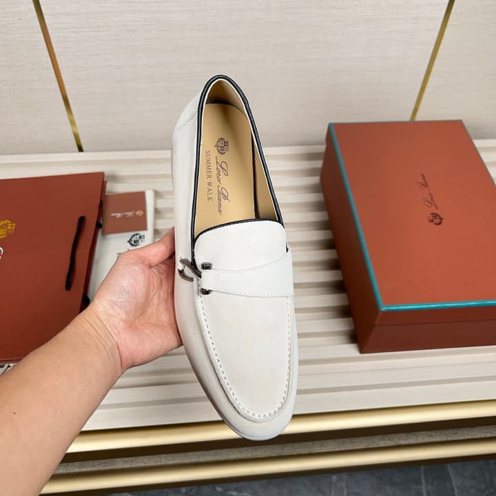 Loro Piana New Moccasin Shoes in Brown Suede