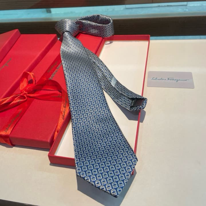 Ferragamo Men's Silk Tie Series in Burgundy