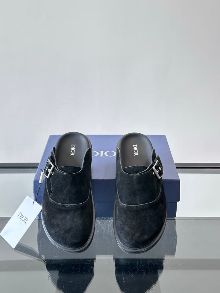 Dior Oblique Closed-Toe Mules in Black