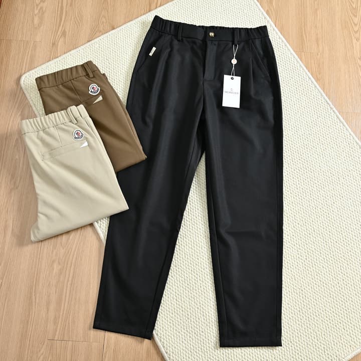 Moncler Business Casual Stretch Cotton Trousers – 25SS in Black