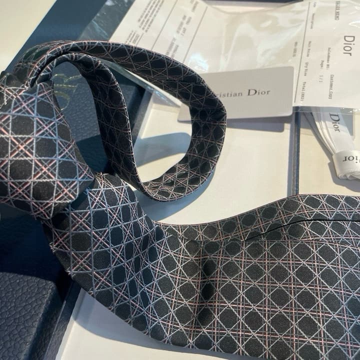 Dior Men's Silk Cannage Tie in Black