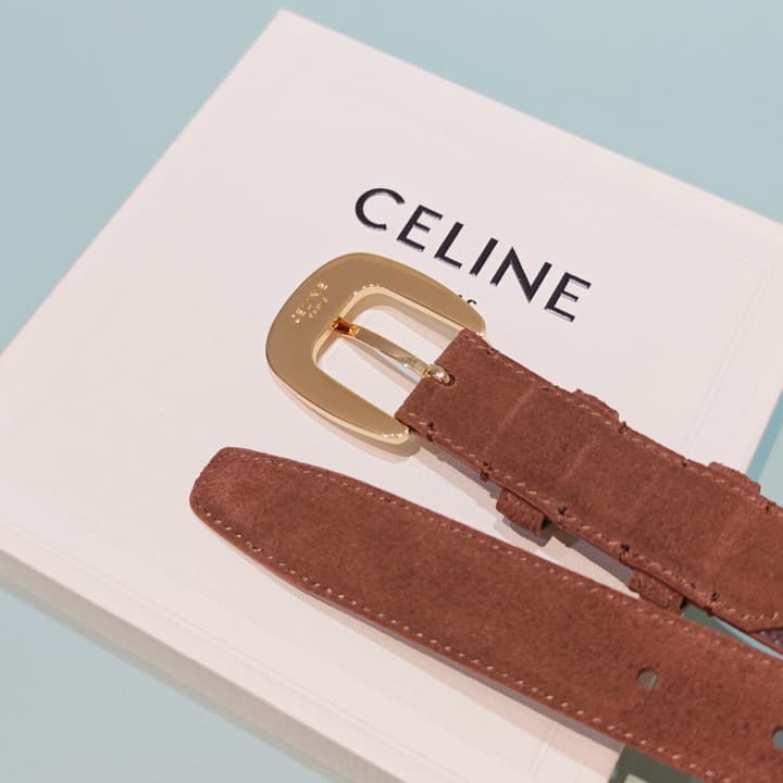 Celine 2.5cm Reversible Cowhide Belt in Classic Black