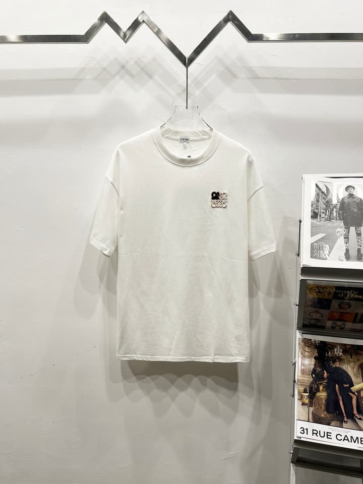 Loewe Classic Minimalist Logo Embroidered T-Shirt in Classic Black