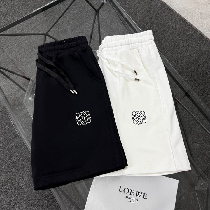 Loewe Classic Element Print Shorts – Spring/Summer Collection in Black With Blue Text