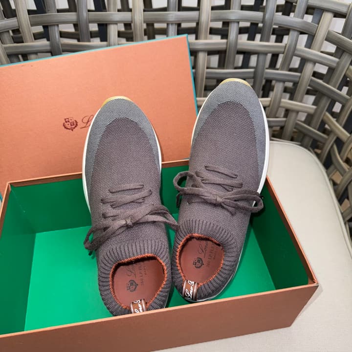 Loro Piana Flexy Walk Wool Knit Sneakers in Midnight Blue