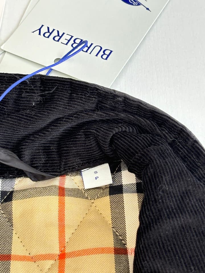 Burberry Diamond Quilted Stand Collar Nylon Jacket in Black