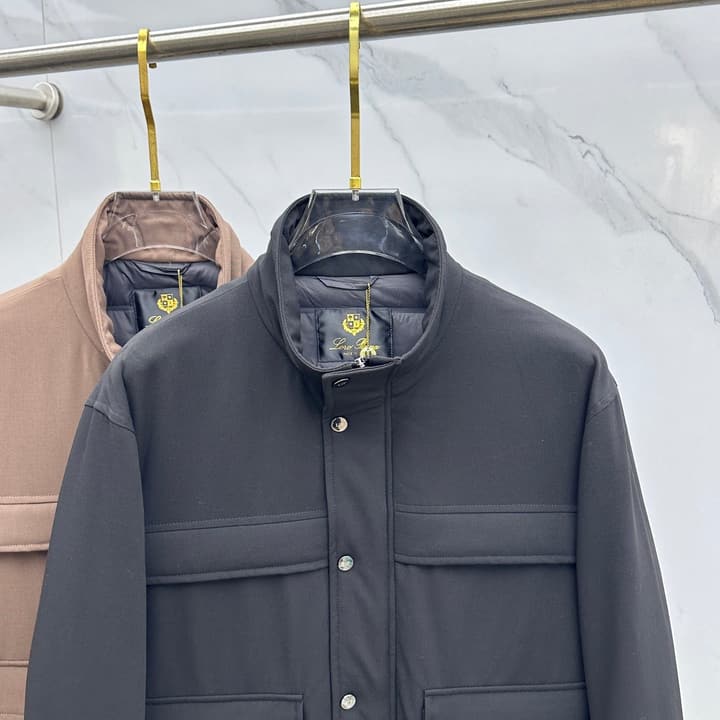 Loro Piana Stand Collar Down Jacket – 2025 Collection in Classic Black