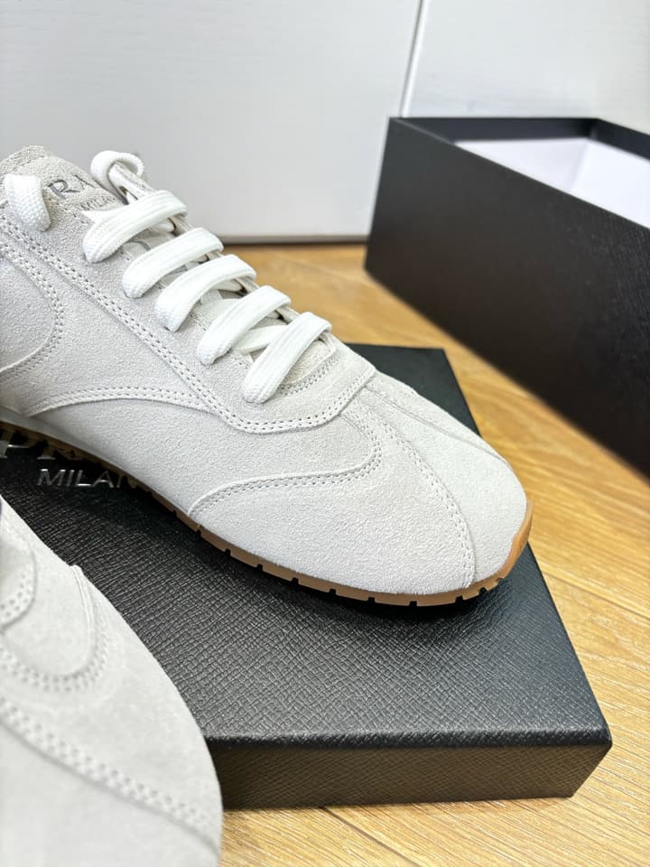 Prada FW25 German Training Shoes in Dark Brown Suede