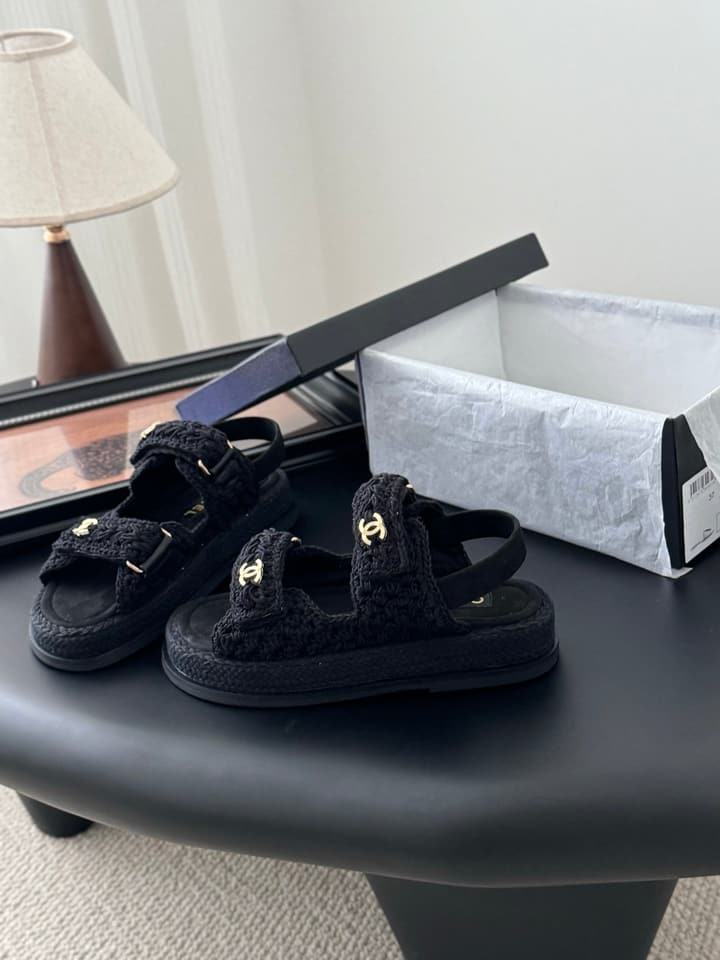 Chanel Velcro Flat Sandals – 25SS Collection in Beige