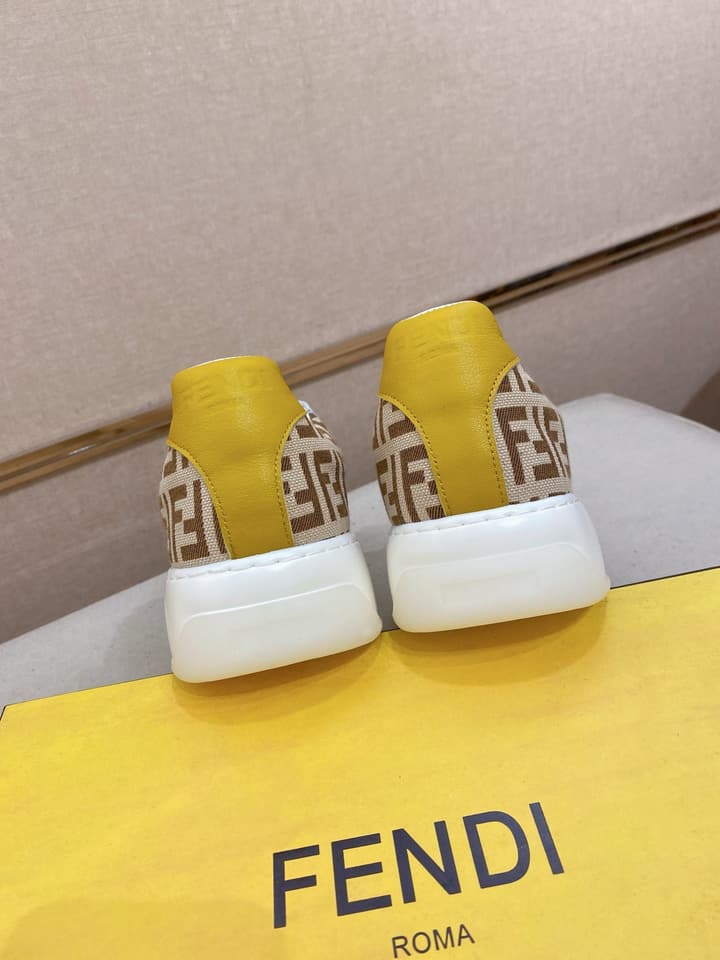 Fendi Calfskin Leather Loafers in Navy White Monogram