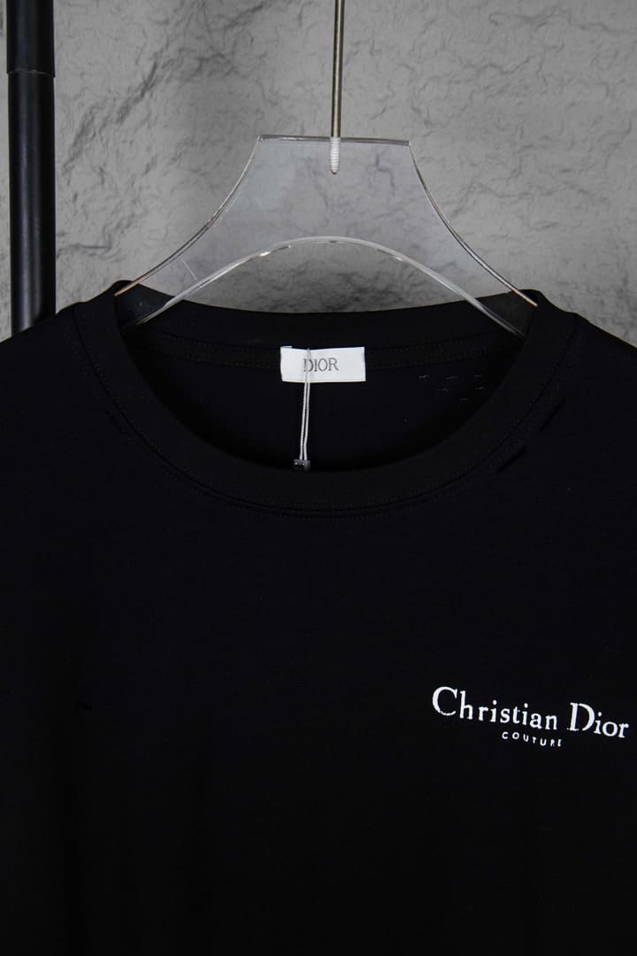 Dior Classic English Letter Long Sleeve T-Shirt in Black