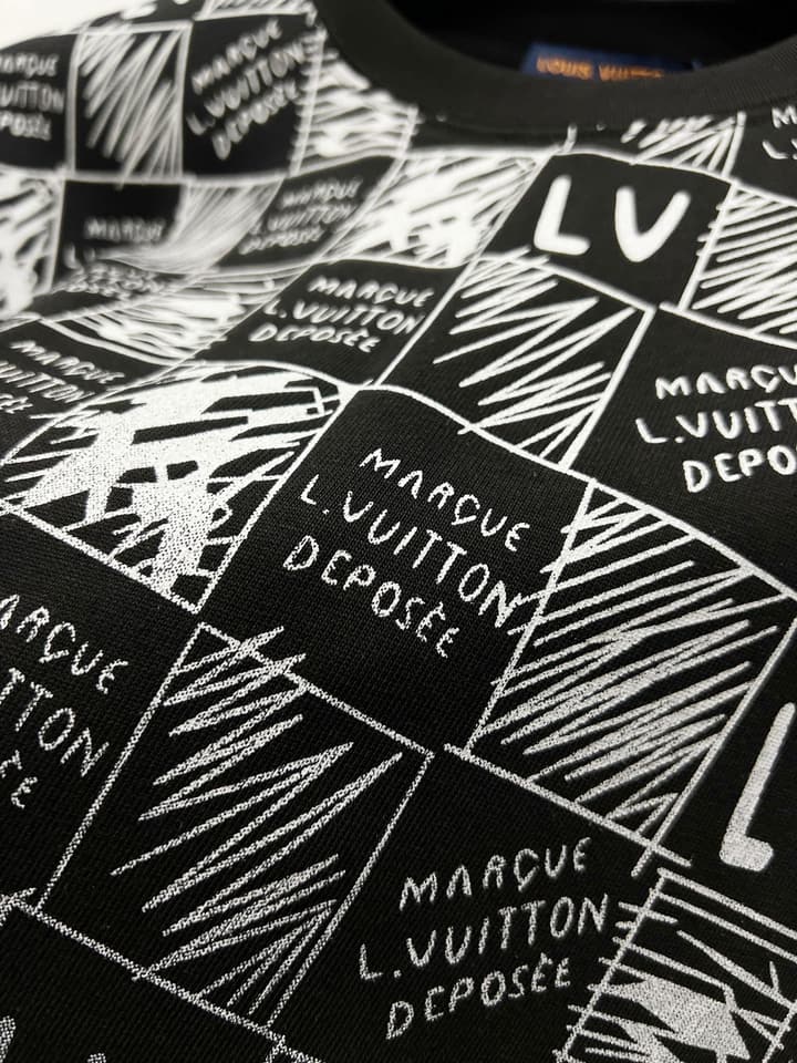 Louis Vuitton Classic Damier Print T-Shirt – 2025SS in Classic Black