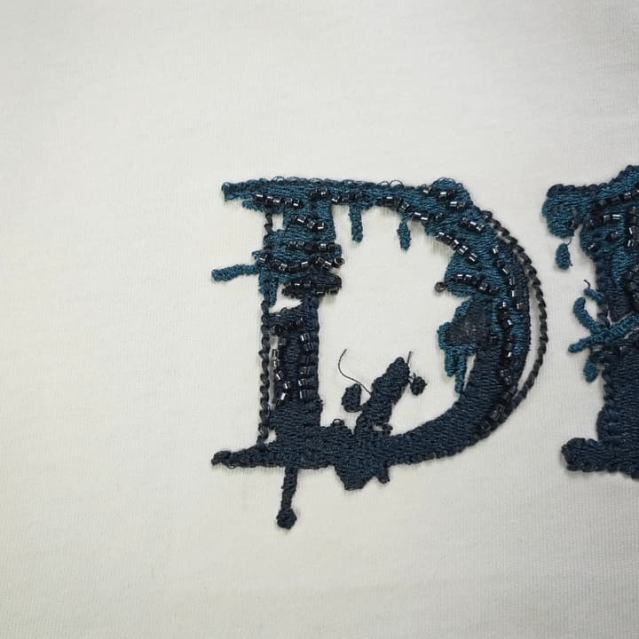 Dior Rhinestone Logo Embroidery T-Shirt – 2026SS in Black
