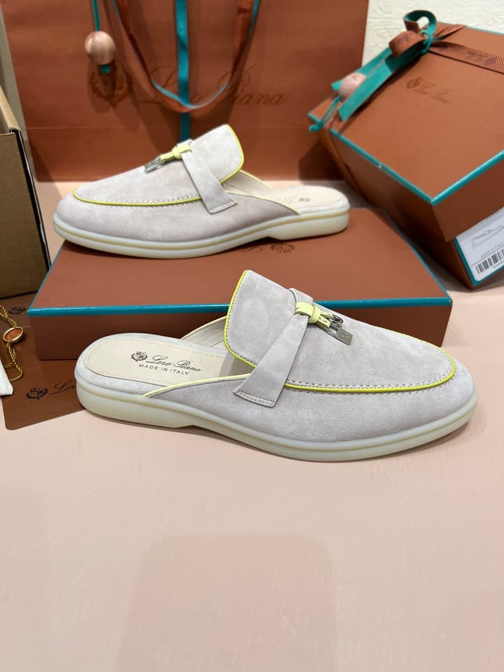 Loro Piana Women's Mules in Aqua Blue Suede