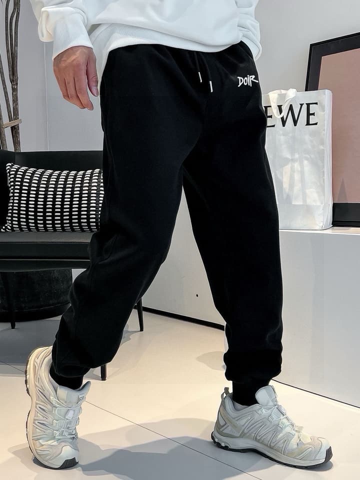 Dior Irregular Letter Embroidery Sweatpants – 23SS in Black