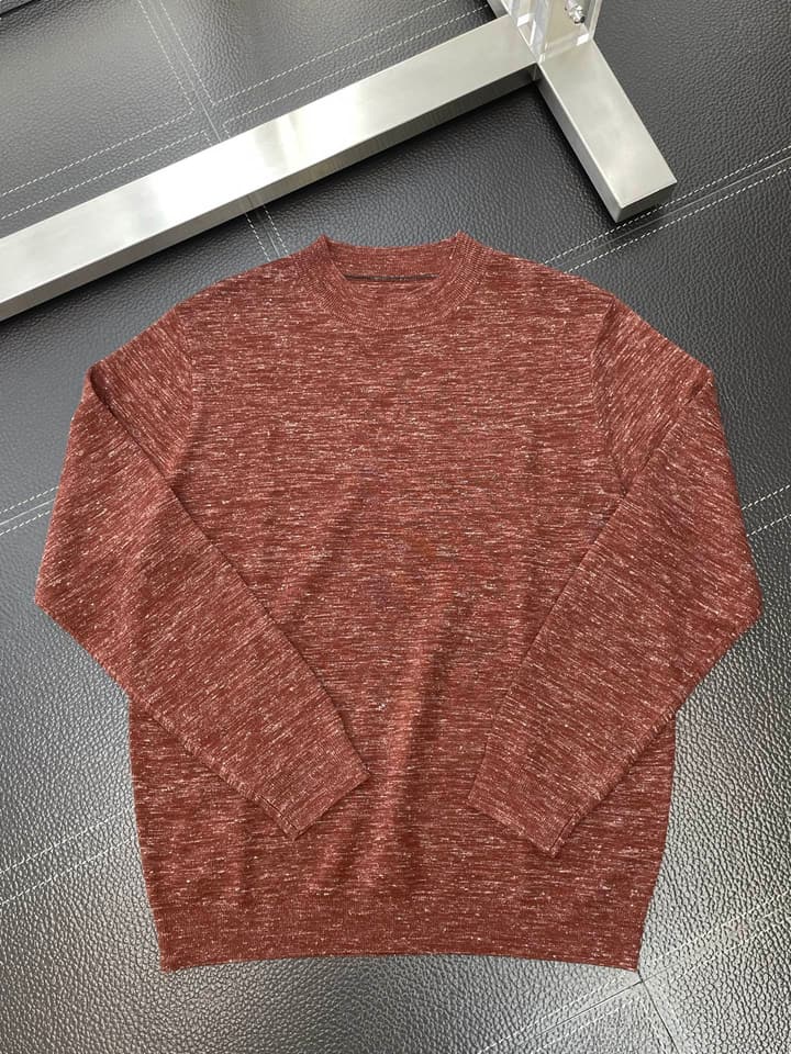Loro Piana Men's Casual Knit Sweater in Light Grey Speckle