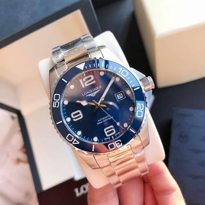 Longines Conquest Automatic Watch (Eddie Peng Edition) in Blue Dial With Blue Rubber Strap