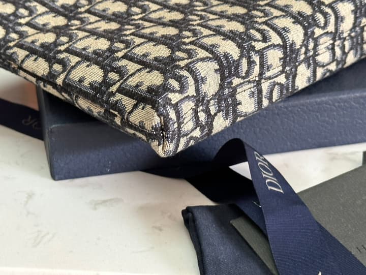 Dior Oblique Clutch Bag in Black Oblique Canvas