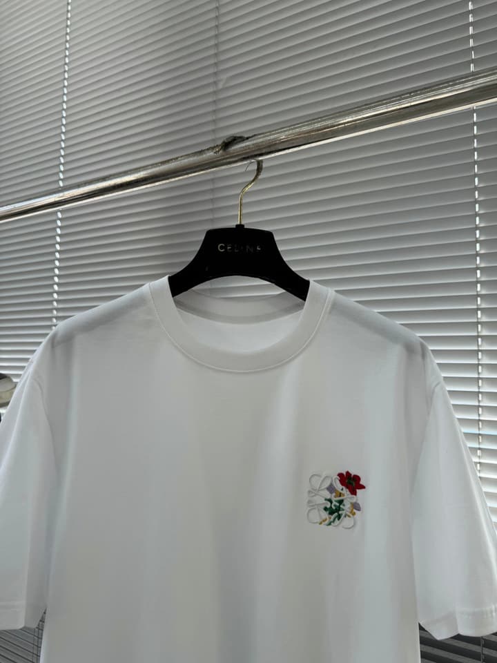 Loewe Embroidered Cotton T-Shirt in Classic Black