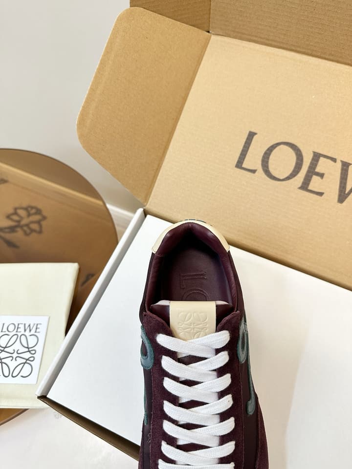 Loewe Ballet Runner 2.0 Burgundy Sneakers in Wine Red Suede