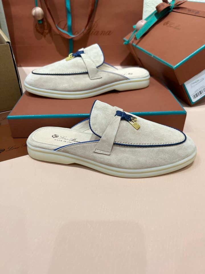 Loro Piana Women's Mules in Aqua Blue Suede