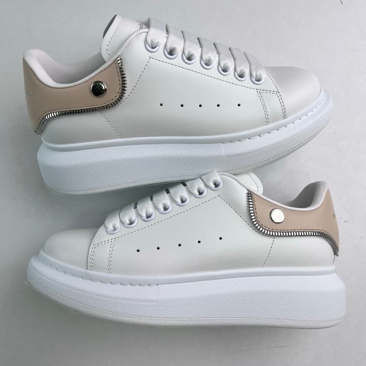 Alexander McQueen Oversized Platform Sneakers in All White Textured