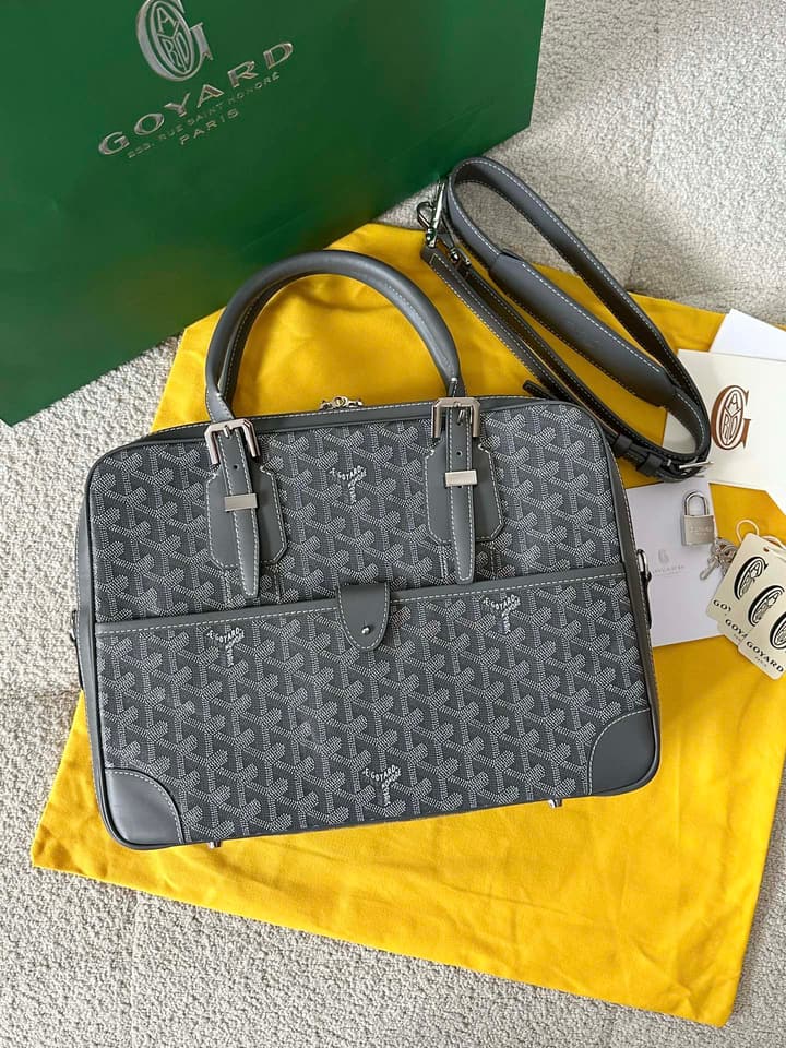 Goyard Men's Briefcase – Grey in Grey