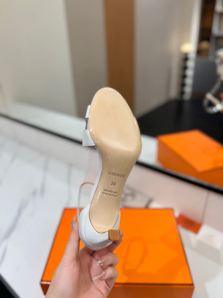 Hermès Classic Palm Grain Cowhide Heels – 6.5cm in Black