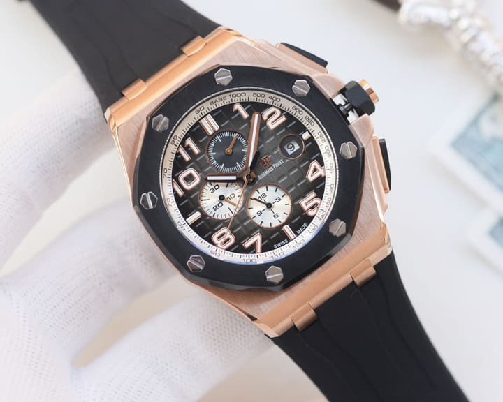 Audemars Piguet Royal Oak Offshore Automatic Watch in Black Skeleton & Green